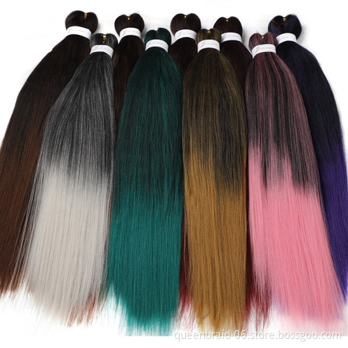 Synthetic Hair Manufacturer Yaki Colourful Afro Hot Water Set 26inch 90g Black African Braid Hair Extensions Curly Color Braids